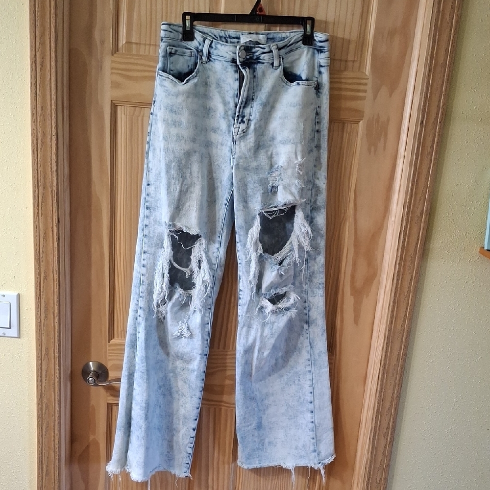 Risen Jeans, Distressed Light Blue Women's Jeans